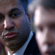 Ajit Pai, chairman of the Federal Communications Commission, attends a press conference at the Mobile World Congress wireless show, in Barcelona, Spain, Tuesday, Feb. 26, 2019.